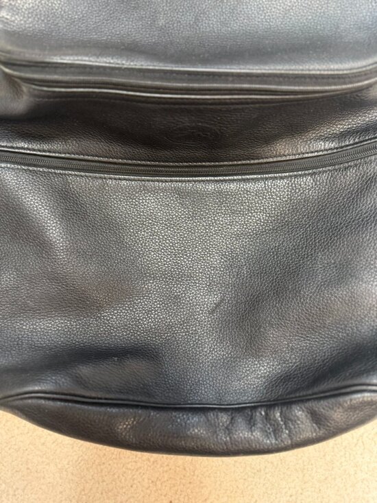 VGUC Vintage Longchamp Black Pebbled Leather Backpack EUC Large Travel Work Bag main image 9